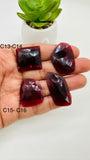 Garnet Rose Cut Fancy Shape • Code C13-C16  • Garnet Faceted Cut (Polki)  •  AAA Quality- Best for Jewelry making • One Side Cutting