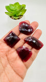 Garnet Rose Cut Fancy Shape • Code C13-C16  • Garnet Faceted Cut (Polki)  •  AAA Quality- Best for Jewelry making • One Side Cutting