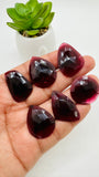 Garnet Rose Cut Fancy Shape • Code C23- C28 • Garnet Faceted Cut (Polki) • AAA Quality- Best for Jewelry making • One Side Cutting