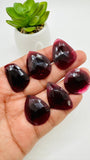 Garnet Rose Cut Fancy Shape • Code C23- C28 • Garnet Faceted Cut (Polki)  •  AAA Quality- Best for Jewelry making • One Side Cutting