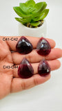 Garnet Rose Cut Fancy Shape • Code C41- C44 • Garnet Faceted Cut (Polki)  •  AAA Quality- Best for Jewelry making • One Side Cutting