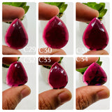 Garnet Rose Cut Fancy Shape • Code C29- C34  • Garnet Faceted Cut (Polki)  •  AAA Quality- Best for Jewelry making • One Side Cutting