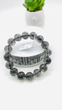 Black Rutile Bracelet • 13 mm Size • Code #A15 • AAAA Quality • 7.5 Inch Length • Natural Rutilated Quartz  • Rutile Bracelet