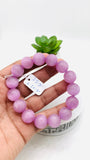 Kunzite Bracelet - 14 mm Size - Code# B2  - AAA Quality - Natural Kunzite Round Bracelet - Length 7.5 Inch