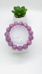 Kunzite Bracelet - 14 mm Size - Code# B4  - AAA Quality - Natural Kunzite Round Bracelet - Length 7.5 Inch