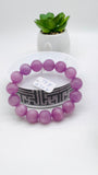 Kunzite Bracelet - 14 mm Size - Code# B4  - AAA Quality - Natural Kunzite Round Bracelet - Length 7.5 Inch