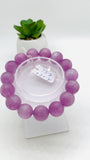 Kunzite Bracelet - 14 mm Size - Code# B5  - AAA Quality - Natural Kunzite Round Bracelet - Length 7.5 Inch