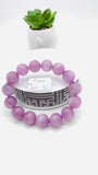 Kunzite Bracelet - 14 mm Size - Code# B1  - AAA Quality - Natural Kunzite Round Bracelet - Length 7.5 Inch