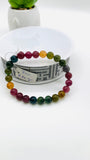 Tourmaline Bracelet 8 mm Size - Code#A4 - 4A Quality  Natural Multi Tourmaline Round Bracelet - Length 7.5"