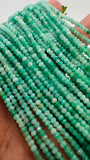 Emerald Roundel Faceted Beads 3 mm Size - AAA Quality - Length 40 Cm- Natural Emerald Beads