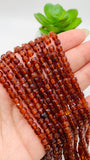 Hessonite Faceted Cube Beads - 4 mm Size -  Length 40 cm - Natural Hessonite Box Beads