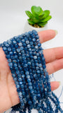 Kyanite Faceted Cube Beads - 5 mm Size - Length 40 cm - Natural Kyanite Box Beads