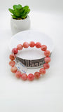 Pink Opal Bracelet - 12 mm Size - Code P17 - AAAA Quality - Length 7.5 Inch- Natural Pink Opal Bracelet- Dark Color