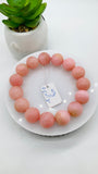 Pink Opal Bracelet - 14 mm Size - Code N2 - AAA Quality - Length 7.5 Inch- Natural Pink Opal Bracelet- Dark Color