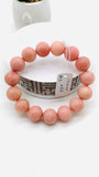 Pink Opal Bracelet - 14 mm Size - Code N6 - AAA Quality - Length 7.5 Inch- Natural Pink Opal Bracelet- Dark Color