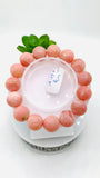 Pink Opal Bracelet - 14 mm Size - Code N8 - AAA Quality - Length 7.5 Inch- Natural Pink Opal Bracelet- Dark Color
