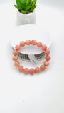 Pink Opal Bracelet - 12 mm Size - Code N13 - AAA Quality - Length 7.5 Inch- Natural Pink Opal Bracelet- Dark Color