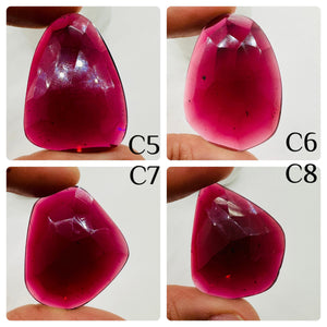 Garnet Rose Cut Fancy Shape • Code C5-C8 • Garnet Faceted Cut (Polki)  •  AAA Quality- Best for Jewelry making • One Side Cutting