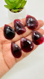 Garnet Rose Cut Fancy Shape • Code C17- C22 • Garnet Faceted Cut (Polki) • AAA Quality- Best for Jewelry making • One Side Cutting