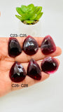 Garnet Rose Cut Fancy Shape • Code C23- C28 • Garnet Faceted Cut (Polki)  •  AAA Quality- Best for Jewelry making • One Side Cutting