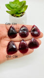 Garnet Rose Cut Fancy Shape • Code C29- C34  • Garnet Faceted Cut (Polki)  •  AAA Quality- Best for Jewelry making • One Side Cutting