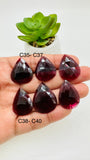 Garnet Rose Cut Fancy Shape • Code C35- C40 • Garnet Faceted Cut (Polki)  •  AAA Quality- Best for Jewelry making • One Side Cutting