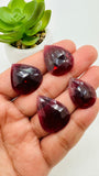 Garnet Rose Cut Fancy Shape • Code C41- C44 • Garnet Faceted Cut (Polki)  •  AAA Quality- Best for Jewelry making • One Side Cutting