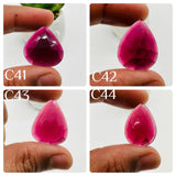 Garnet Rose Cut Fancy Shape • Code C41- C44 • Garnet Faceted Cut (Polki) • AAA Quality- Best for Jewelry making • One Side Cutting