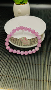 Kunzite Bracelet - 8 mm Size - Code# C1  - AAA Quality - Natural Kunzite Round Bracelet - Length 7.5 Inch