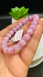 Kunzite Bracelet - 8 mm Size - Code# C2  - AAA Quality - Natural Kunzite Round Bracelet - Length 7.5 Inch