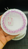 Kunzite Bracelet - 8 mm Size - Code# C4  - AAAA Quality - Natural Kunzite Round Bracelet - Length 7.5 Inch