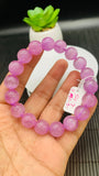 Kunzite Bracelet - 12 mm Size - Code# C7  - AAAA Quality - Natural Kunzite Round Bracelet - Length 7.5 Inch