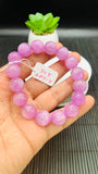 Kunzite Bracelet - 12 mm Size - Code# C8  - AAAA Quality - Natural Kunzite Round Bracelet - Length 7 Inch