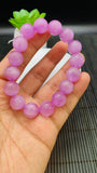 Kunzite Bracelet - 12 mm Size - Code# C8  - AAAA Quality - Natural Kunzite Round Bracelet - Length 7 Inch