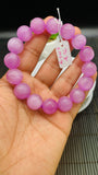 Kunzite Bracelet - 14.50 mm Size - Code# C9  - AAAA Quality - Natural Kunzite Round Bracelet - Length 7.5 Inch