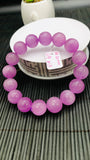 Kunzite Bracelet - 14.50 mm Size - Code# C9  - AAAA Quality - Natural Kunzite Round Bracelet - Length 7.5 Inch