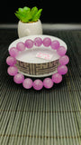 Kunzite Bracelet - 14.50 mm Size - Code# C10  - AAAA Quality - Natural Kunzite Round Bracelet - Length 8 Inch