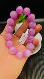 Kunzite Bracelet - 16 mm Size - Code# C14  - AAAA Quality - Natural Kunzite Round Bracelet - Length 8 Inch