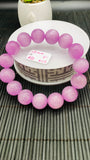 Kunzite Bracelet - 15 mm Size - Code# C13  - AAAA Quality - Natural Kunzite Round Bracelet - Length 8 Inch