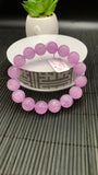 Kunzite Bracelet - 12 mm Size - Code# C8  - AAAA Quality - Natural Kunzite Round Bracelet - Length 7 Inch