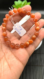 Sunstone Bracelet 8 mm size- Code #S2  -AAA Quality - Natural Sunstone Beaded Bracelet - Length 7.5 Inch