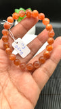 Sunstone Bracelet 8 mm size- Code #S2  -AAA Quality - Natural Sunstone Beaded Bracelet - Length 7.5 Inch