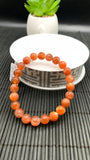 Sunstone Bracelet 8 mm size- Code #S2  -AAA Quality - Natural Sunstone Beaded Bracelet - Length 7.5 Inch