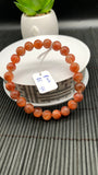 Sunstone Bracelet 8 mm size- Code #S4  -AAA Quality - Natural Sunstone Beaded Bracelet - Length 7.5 Inch