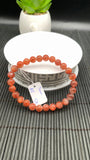 Sunstone Bracelet 7 mm size- Code #S10  -AAA Quality - Natural Sunstone Beaded Bracelet - Length 7.5 Inch