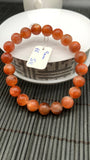 Sunstone Bracelet 9 mm size- Code #S11  -AAA Quality - Natural Sunstone Beaded Bracelet - Length 7.5 Inch