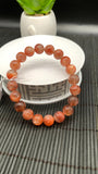 Sunstone Bracelet 9.5 mm size- Code #S15  -AAA Quality - Natural Sunstone Beaded Bracelet - Length 7.5 Inch