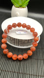 Sunstone Bracelet 10 mm size- Code #S16  -AAA Quality - Natural Sunstone Beaded Bracelet - Length 7.5 Inch