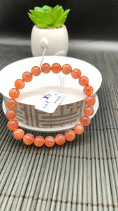 Sunstone Bracelet 8 mm size- Code #N4  -AAA Quality - Natural Sunstone Beaded Bracelet - Length 7.5 Inch