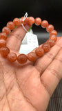 Sunstone Bracelet 10 mm size- Code #N6  -AAA Quality - Natural Sunstone Beaded Bracelet - Length 7.5 Inch